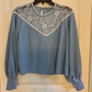 Zara lace/denim top